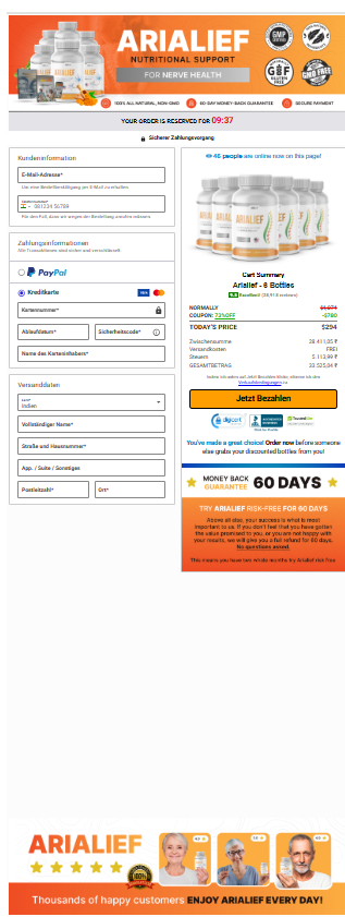 Arialief order page